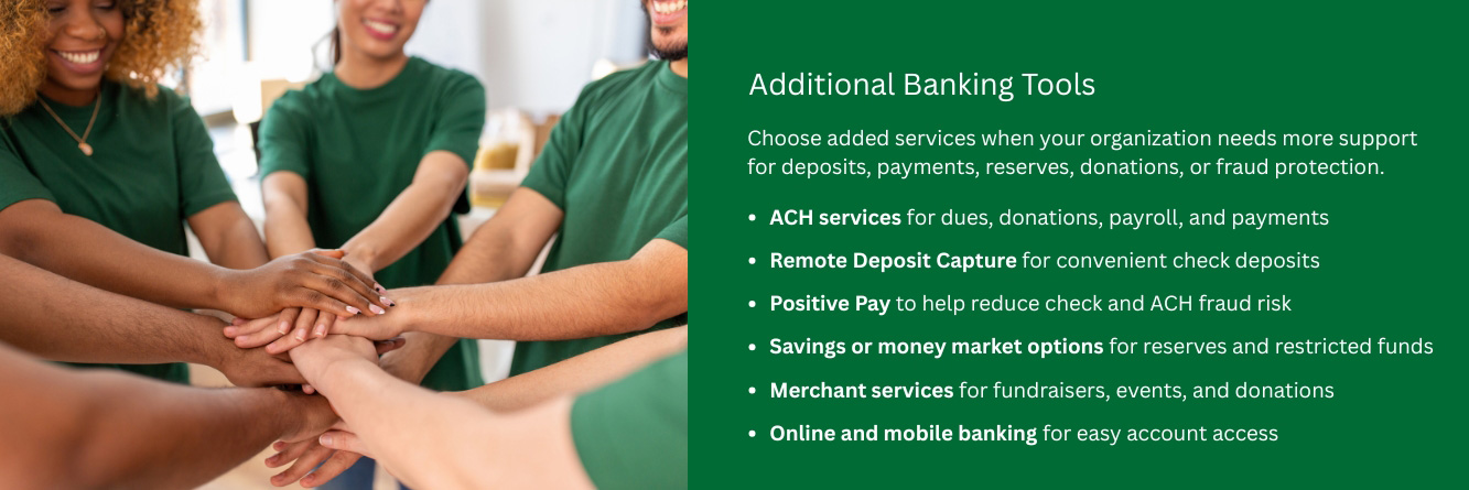 Pioneer Forward Non-Profit Checking Banking Tools graphic