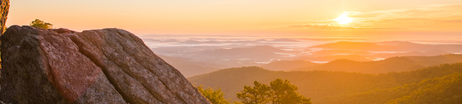 Sunset over mountain view